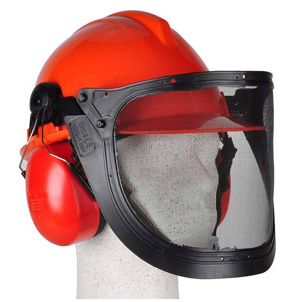 Helmset für Waldarbeiter - mit Gehör- und Gesichtsschutz - ABS - orange - EN 397