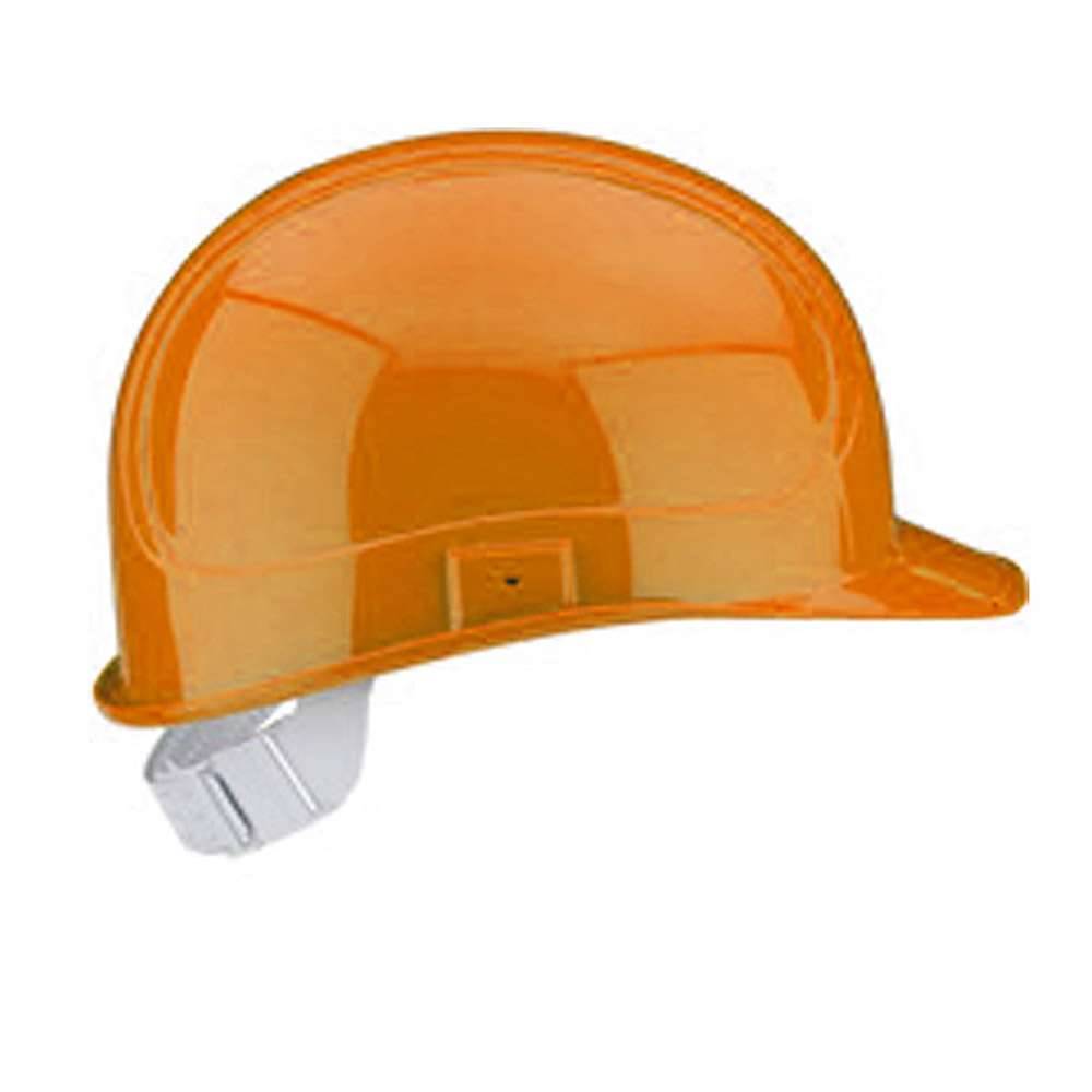 Arbeiter-Helm - Größeneinstellung 51-64 cm - verkehrsorange - "Elektrikerhelm-6" - 6-Punkt-Gurtband-Innenausstattung - DIN EN 50365 und 397