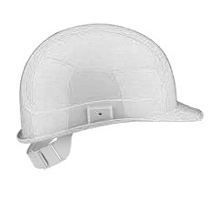 Arbeiter-Helm - Größeneinstellung 51-64 cm - signalweiß - "Elektrikerhelm-6" - 6-Punkt-Gurtband-Innenausstattung - DIN EN 50365 und 397