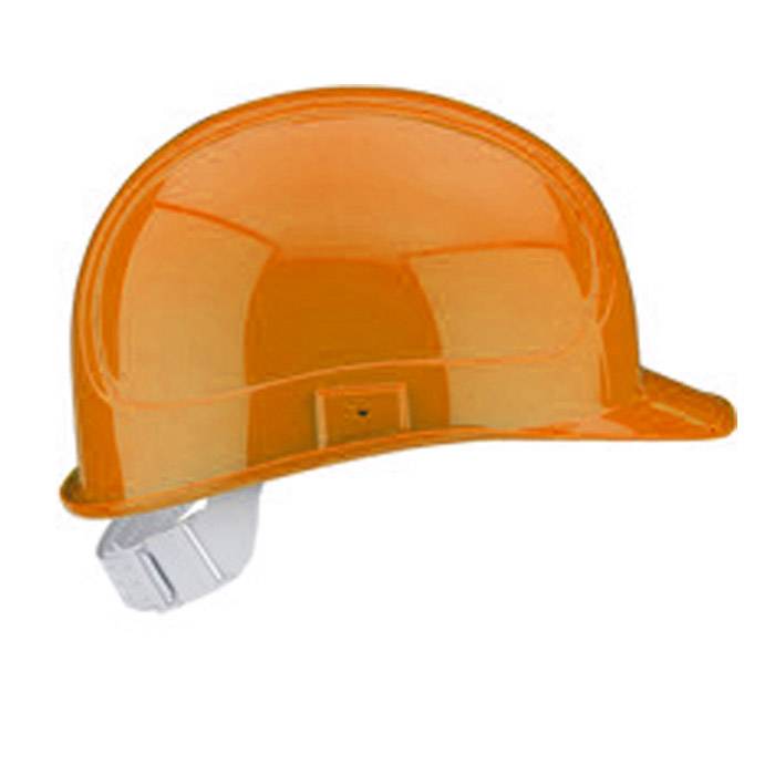 Arbeiter-Helm - Größeneinstellung 51-64 cm - verkehrsorange - "Elektrikerhelm-4" - 4-Punkt-Gurtband-Innenausstattung - DIN EN 50365 und 397