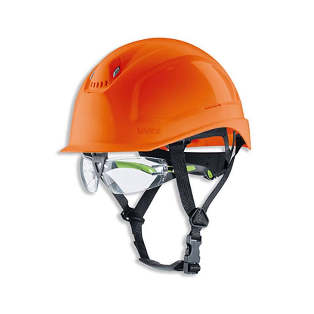 Förderfähiger Schutzhelm uvex pheos S-KR IES - kurzer Schirm - ohne Brille - orange