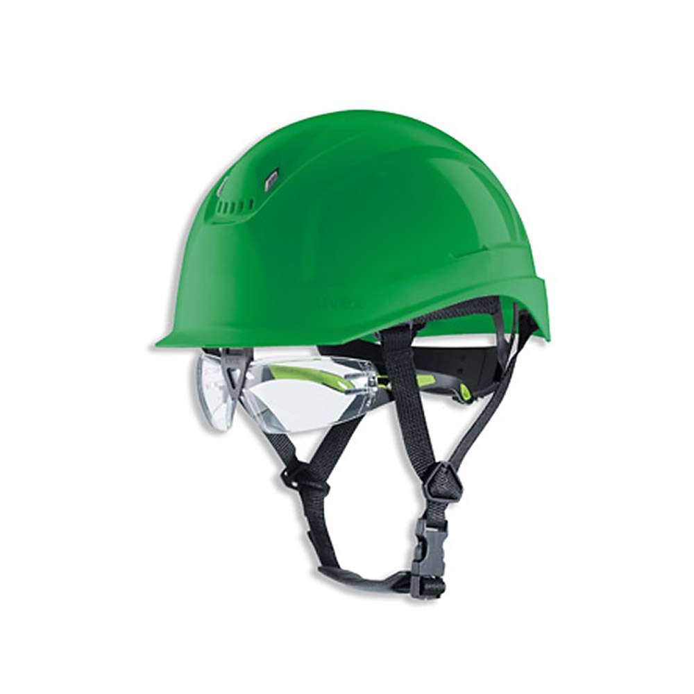 Förderfähiger Schutzhelm uvex pheos S-KR IES - kurzer Schirm - ohne Brille - grün