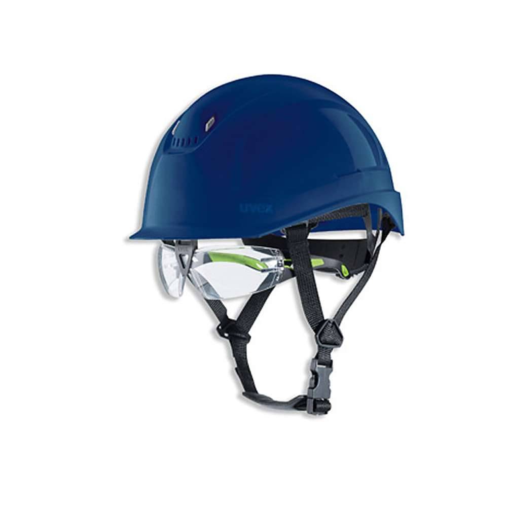 Förderfähiger Schutzhelm uvex pheos S-KR IES - kurzer Schirm - ohne Brille - blau