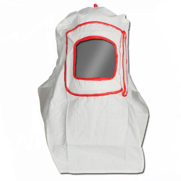 Schutz-Kopfhauben - für Freistrahlen - einfache Version - austauschbare Scheiben - Sichtbereich 130x94 mm - keine CE-Normierung