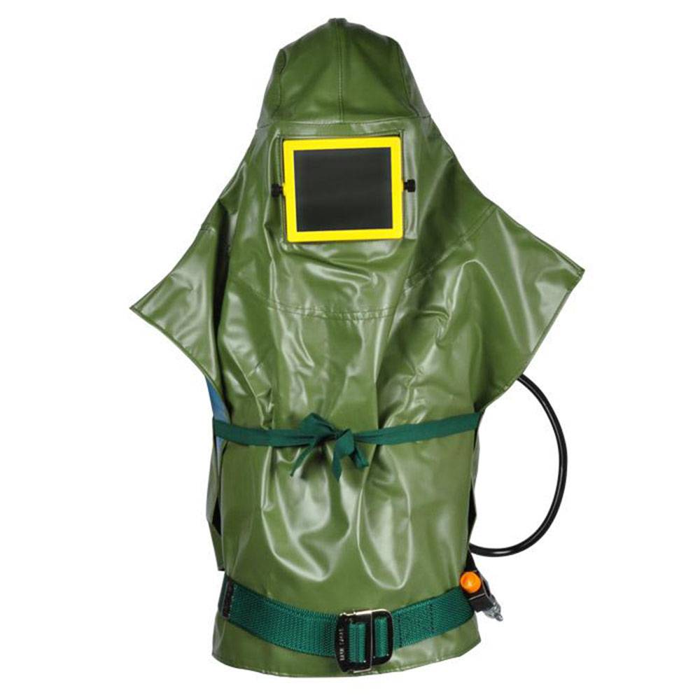 Schutz-Kopfhaube - Standard-Profi-Version - Teilkörpermontur - Zuluftanschluss zur Belüftung - Sichtfensters LxB=120x100 mm - keine CE-Normierung