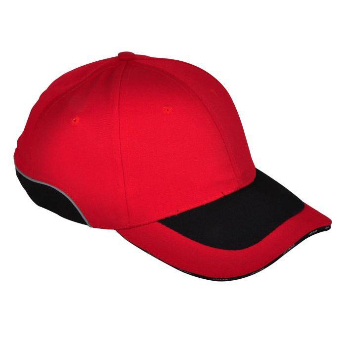 Anstoß-Kappe "GREG" ELYSEE - Kopfweite 53-59 cm - rot - 65% PL, 35% BW/ Schale PP - EN 812