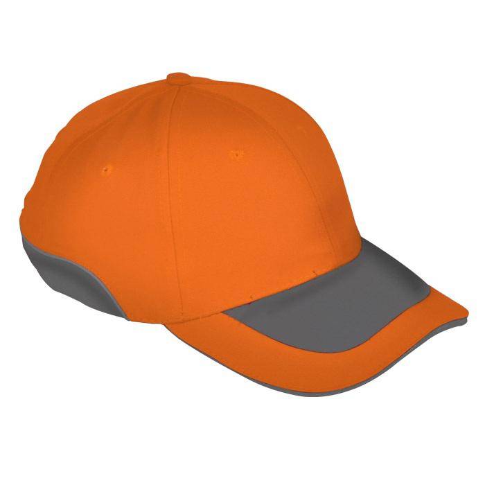 Anstoß-Kappe "GREG" ELYSEE - Kopfweite 53-59 cm - orange - 65% PL, 35% BW/ Schale PP - EN 812