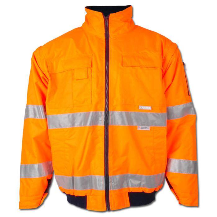 Warnschutz-Pilotenjacke Planam - Gr. XXXXL - orange - EN ISO 20471 - wind- und wasserdicht - abnehmbare Ärmel