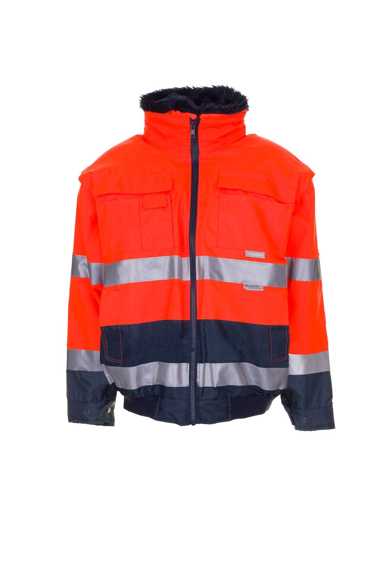 Warnschutz Comfortjacke orange/marine Größe XXXL