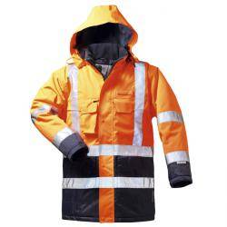 Warnschutz Parka "Luis" - Gr. XS - fluoreszierend orange - EN ISO 20471 Kl. 3 - EN 343 - 100% PES - atmungsaktive PU-Beschichtung - wind-