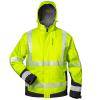 Warnschutz-Softshelljacke "Melvin" - Gr. L - fluoreszierend gelb/schwarz - EN ISO 20471 Klasse 3 - wind- und wasserdicht - verstellbare und