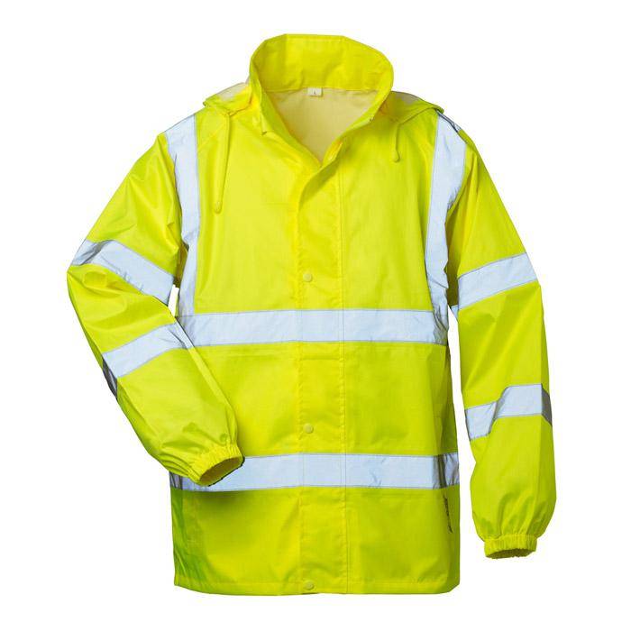 Warnschutz PU Regenjacke - Gr. XL - gelb - EN 471/3 - EN 343/3 - atmungsaktiv - wind- und wasserdicht -