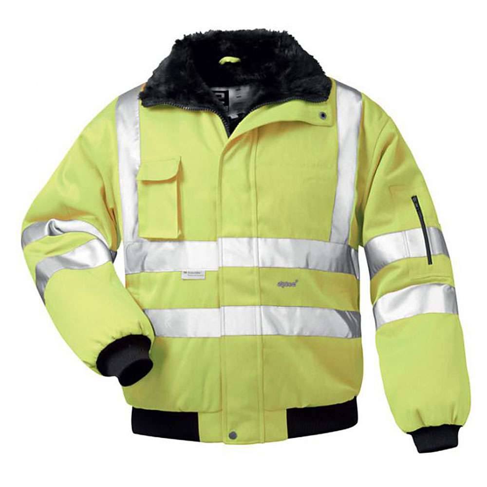 Warnschutz Pilotjacke "Friedrich" - Gr. L - fluoreszierend gelb - EN ISO 20471 Klasse 3 - wasser-, öl- und schmutzabweisend