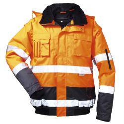 Warnschutz-Pilot Jacke "Volker"- Gr. S - fluoreszierend orange/marine - EN ISO20471 Klasse 3 - EN 343 - 4 in 1 - wind- und wasserdicht