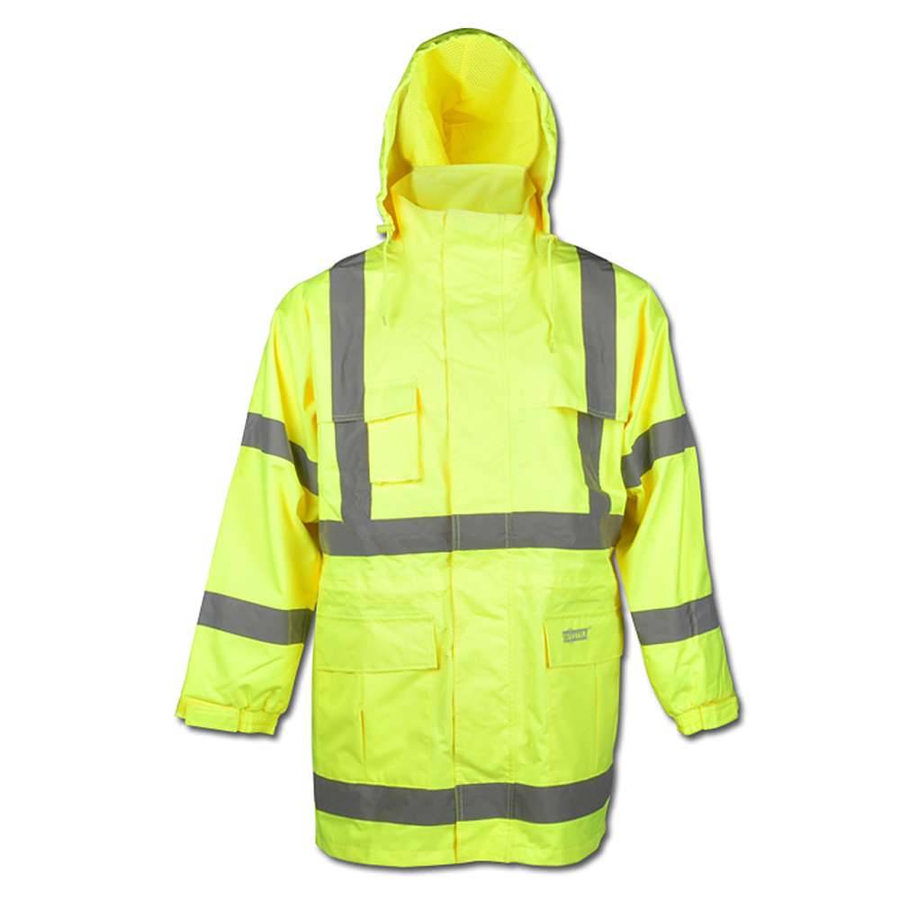 Warnschutzjacke "Marc" - Gr. XXL - fluoreszierend gelb - EN ISO 20471 Klasse 3 - 100% PES - atmungsaktive PU-Beschichtung - wind- und wasserdicht