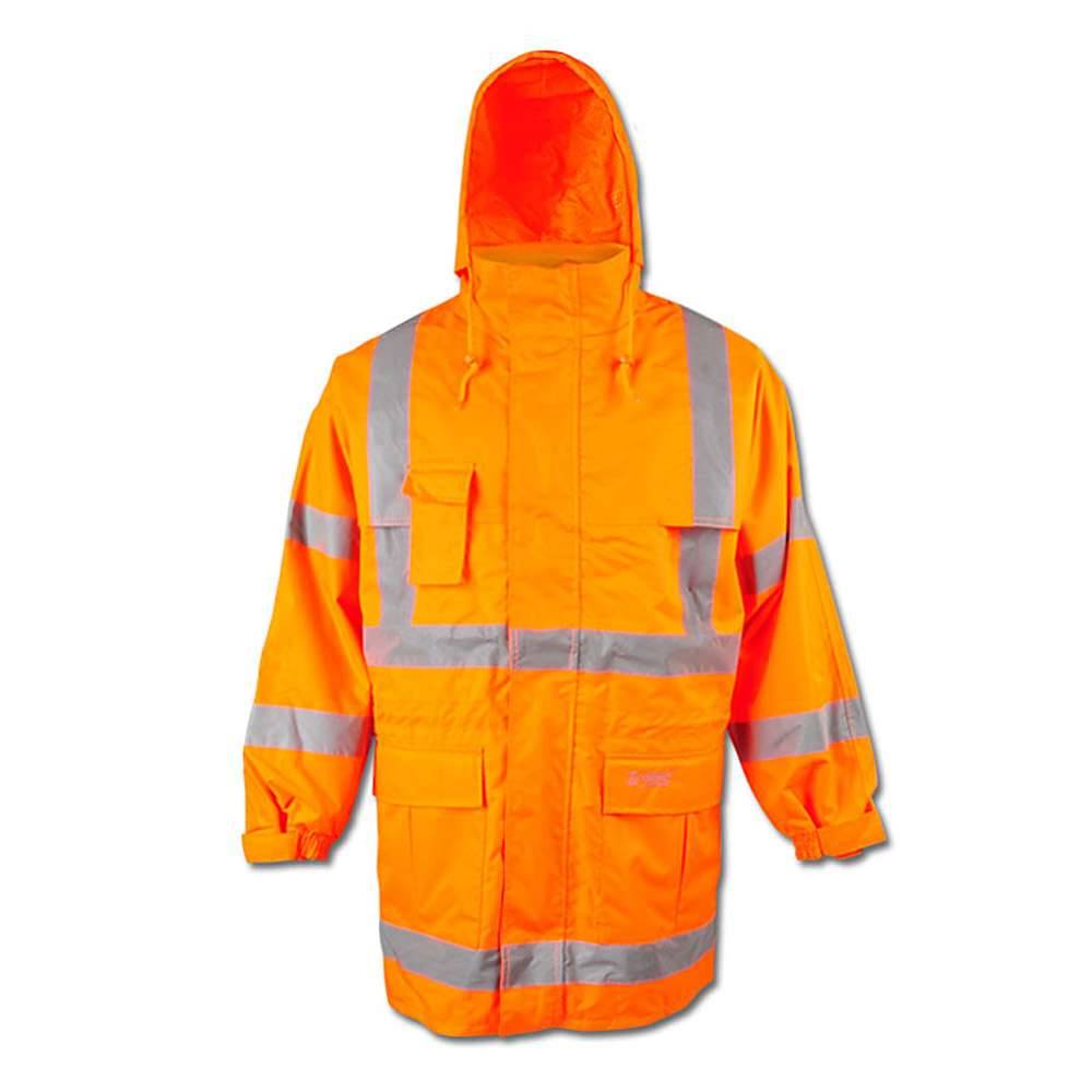 Warnschutzjacke "Nils" - Gr. XXL - fluoreszierend orange - EN ISO 20471 Klasse 3 - EN 343 - atmungsaktive PU-Beschichtung - wind- und wasserdicht