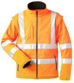 Warnschutz-Softshelljacke "Tyler" - Gr. S - fluoreszierend orange - EN ISO 20471 Klasse 3 - atmungsaktiv - wind- und wasserdicht
