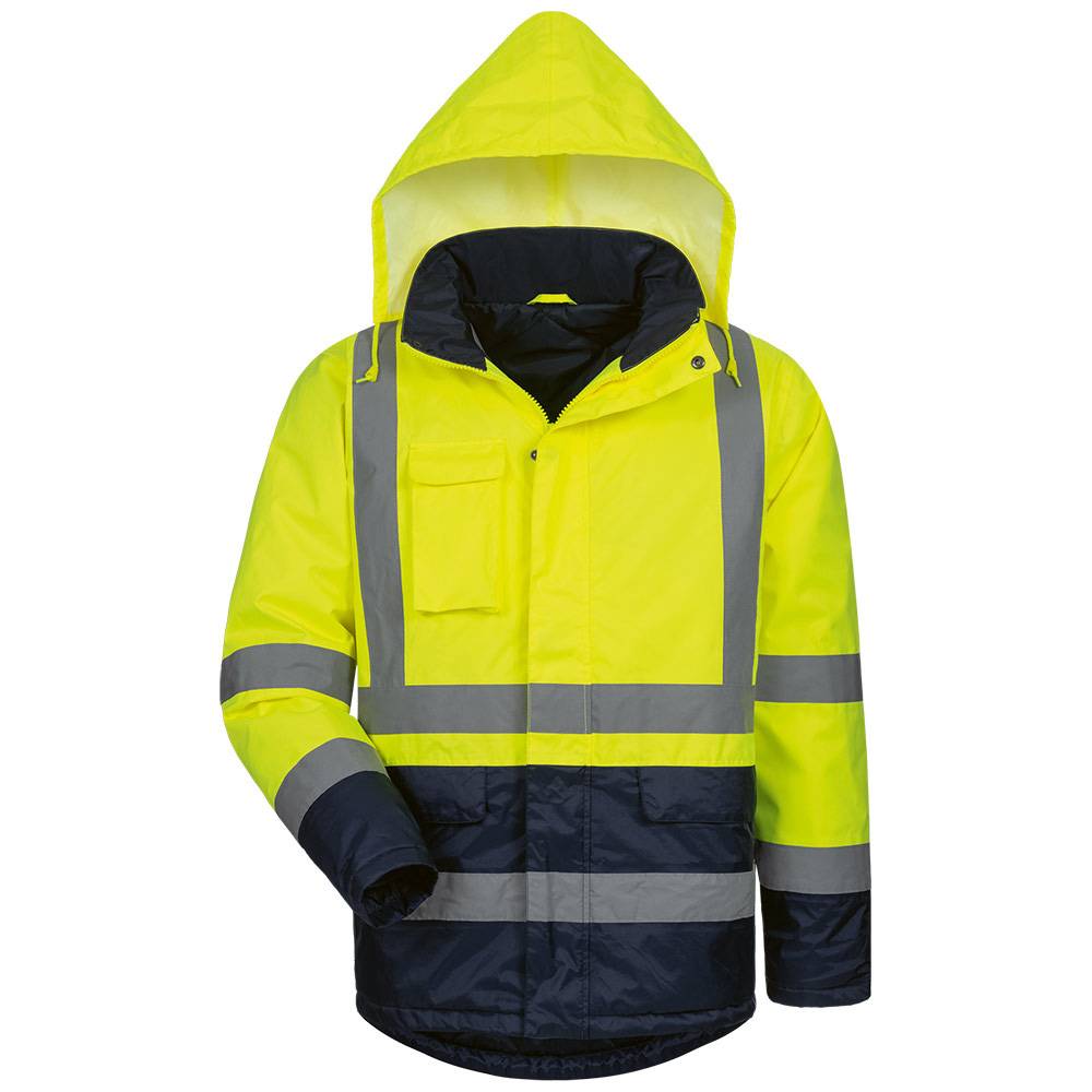 Warnschutzparka "Harry" - Gr. XXXL - fluoreszierend gelb/marine - EN ISO 20471 Klasse 3 - EN 343 - wind- und wasserdicht