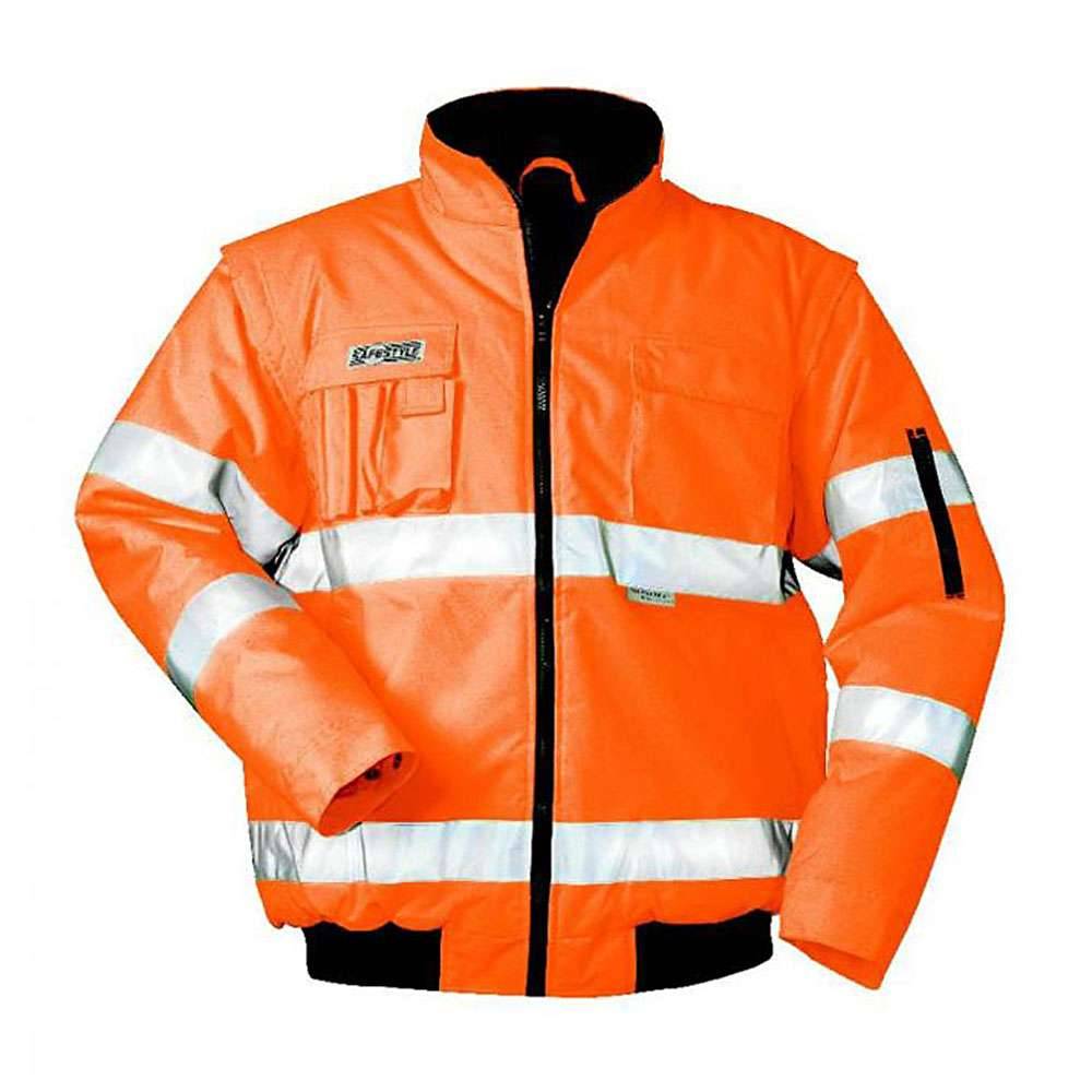 Warnschutz-Pilotenjacke "Tom" - Größe XXL - fluoreszierend orange - EN ISO 20471 Klasse 3 - EN 343 - atmungsaktiv, wind- und wasserdicht - Ärmel ab