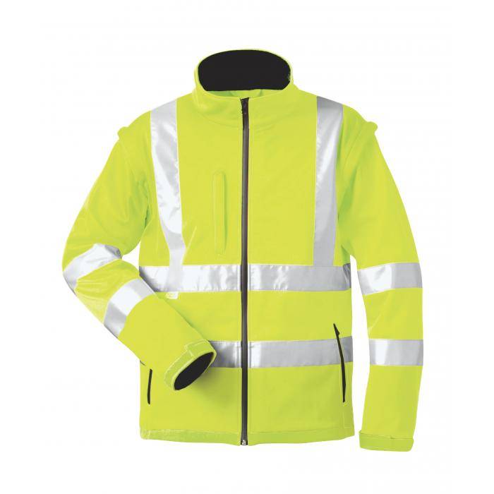 Warnschutz-Softshelljacke "Logan" - Größe S - fluoreszierend gelb - EN ISO 20471 Klasse 3 - wind- und wasserdicht - hoch atmungsaktiv