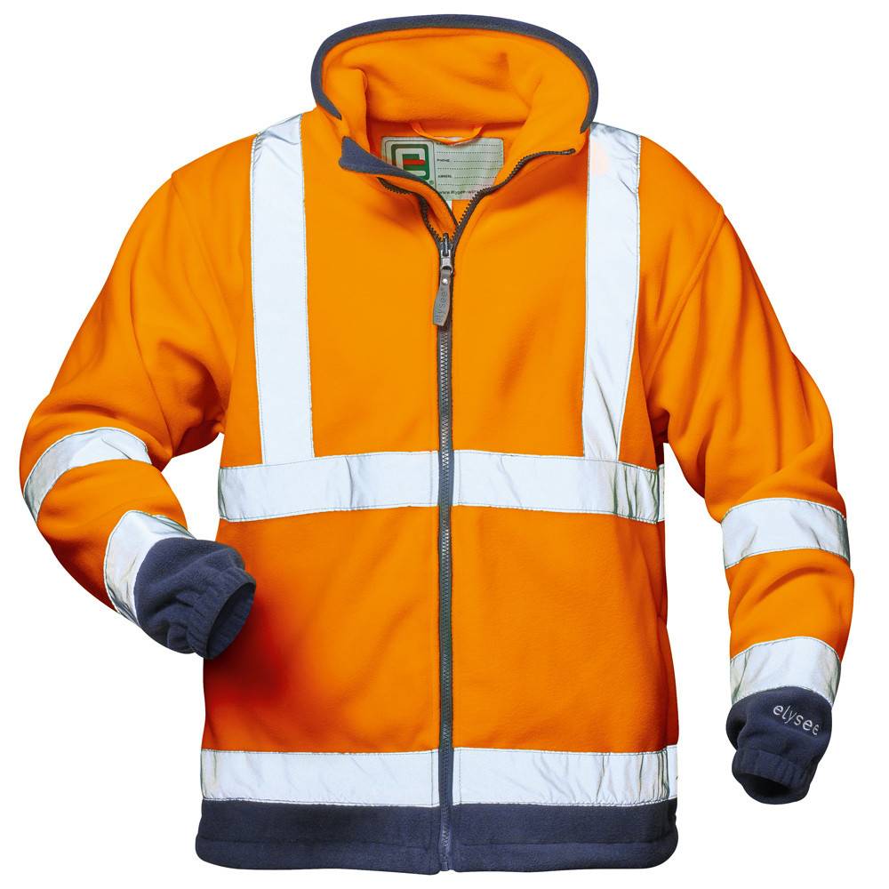 Warnschutz-Fleecejacke "Benedikt" - Gr. XL - fluoreszierend orange/marine - EN ISO 20471 Klasse 3 - robustes Polarfleece
