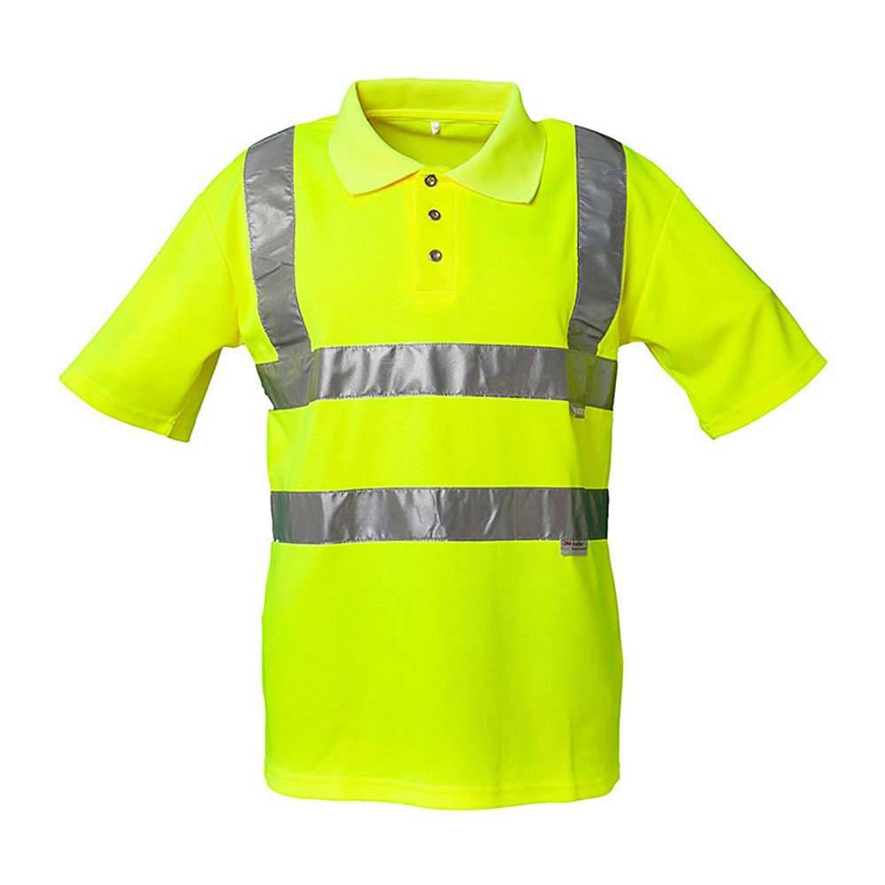 Warnschutz-Poloshirt - uni gelb - Gr. L - 90 % Polyester, 10 % Baumwolle - EN ISO 20471/2