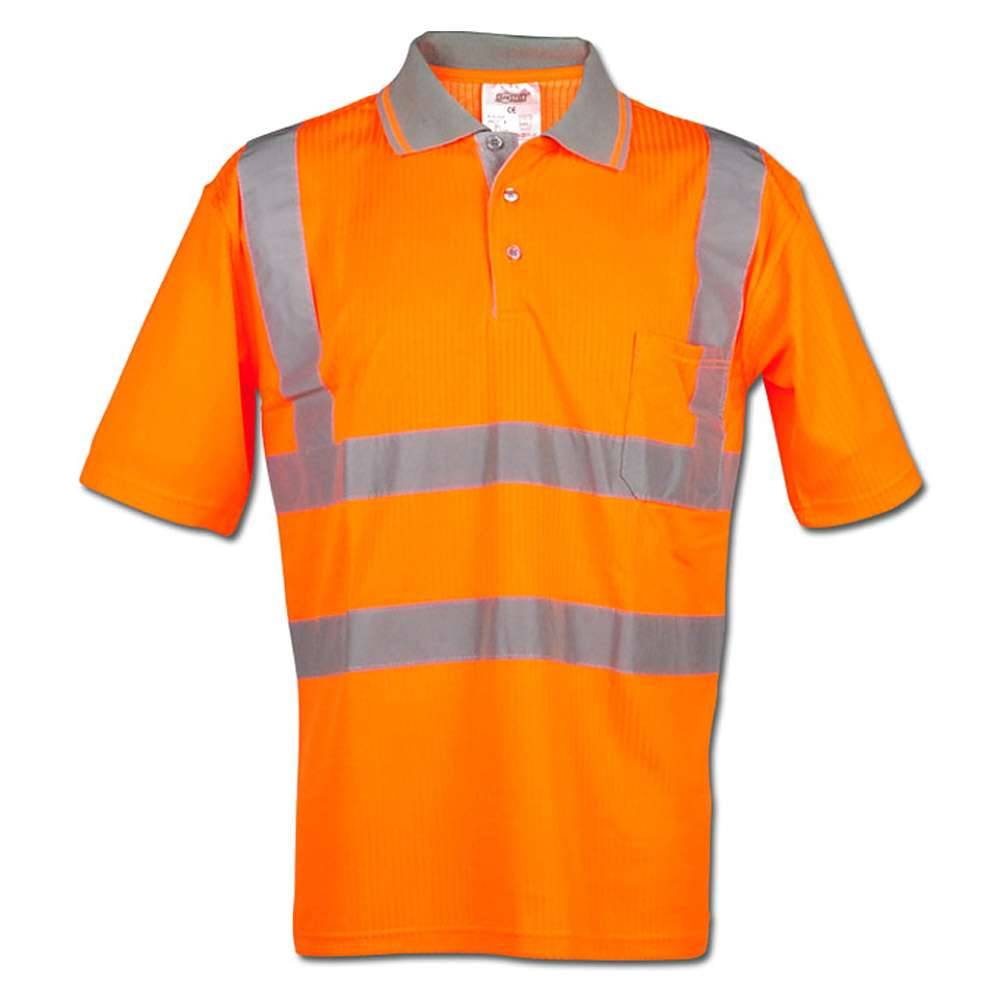 Warnschutz-Poloshirt "CARLOS" - Größe S - fluoreszierend orange - EN ISO 20471/2