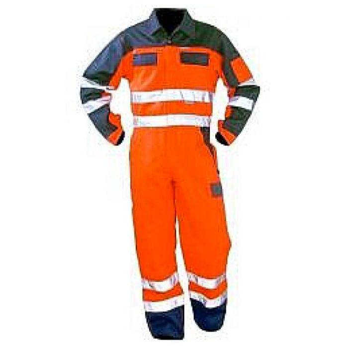Warnschutz-Rallyekombi - Gr. 26 - orange/marine - EN ISO 20471 Klasse 3