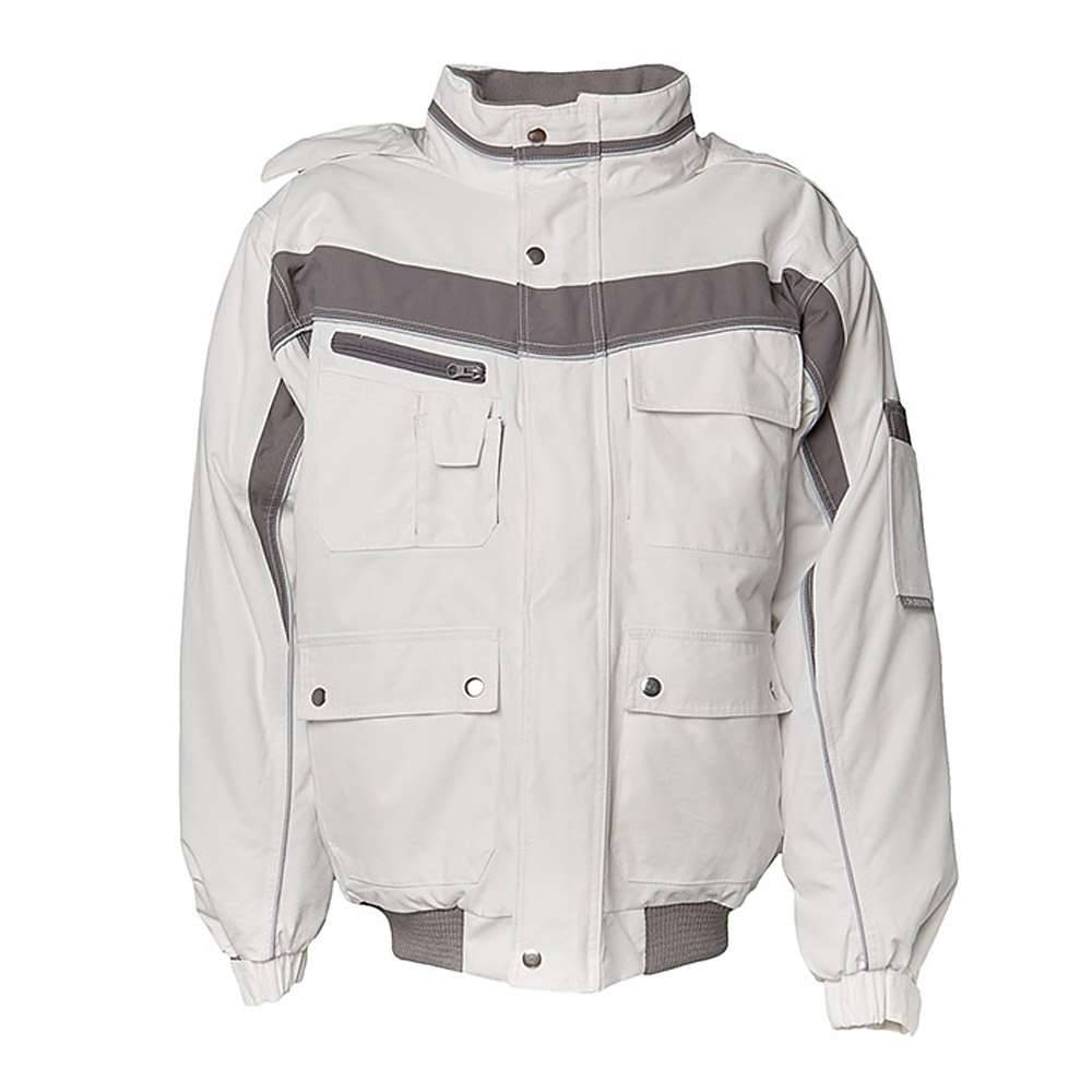Winter Blouson - Gr. S - weiß/zink - 100 % PES - wasserdicht - atmungsaktiv - Fleecekragen - Innenfutter gesteppt - "Plaline"