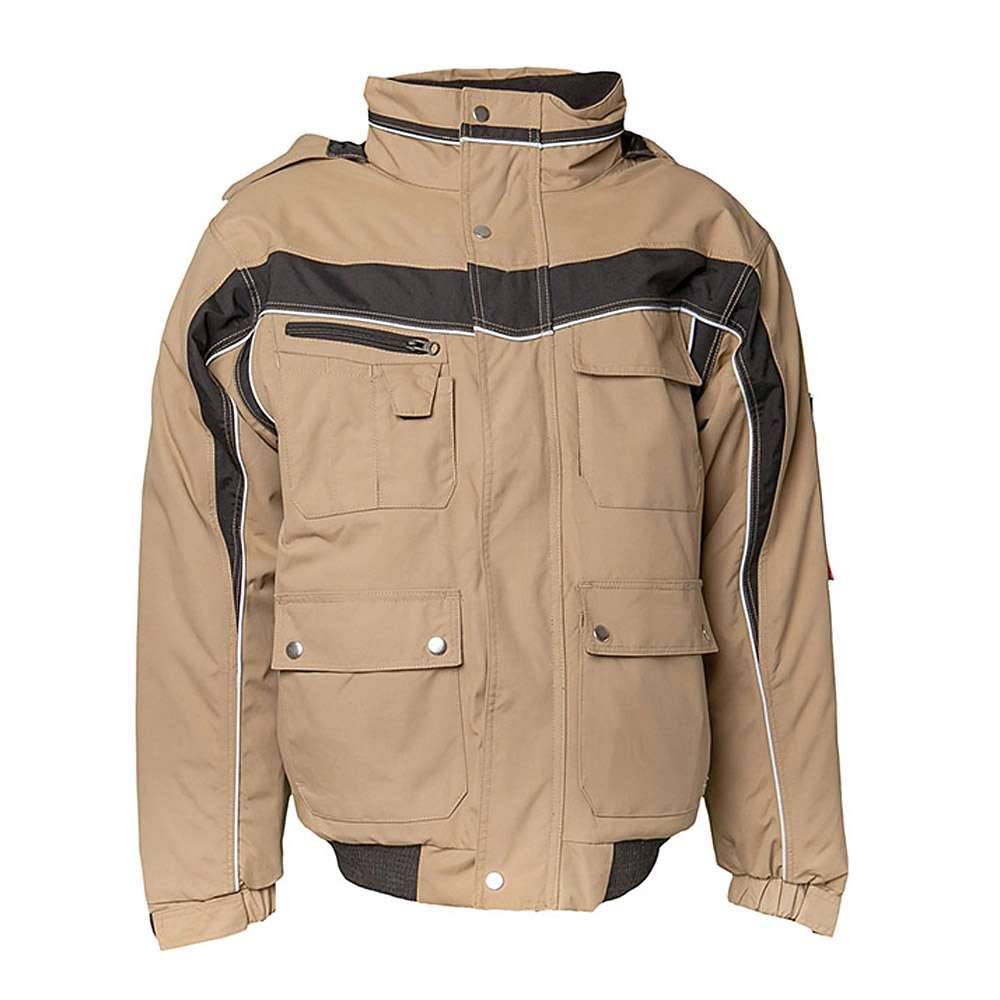 Winter Blouson - Gr. L - sand/schwarz - 100 % PES - wasserdicht - atmungsaktiv - Fleecekragen - Innenfutter gesteppt - "Plaline"