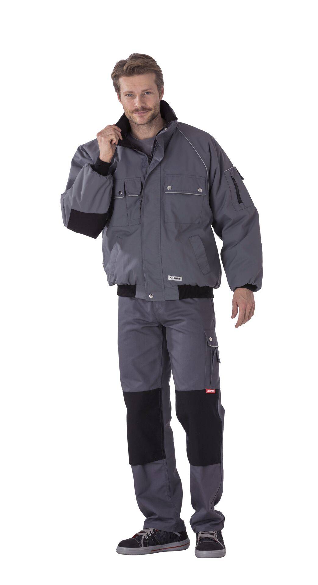 Canvas 320 Winterblouson grau/schwarz Größe M