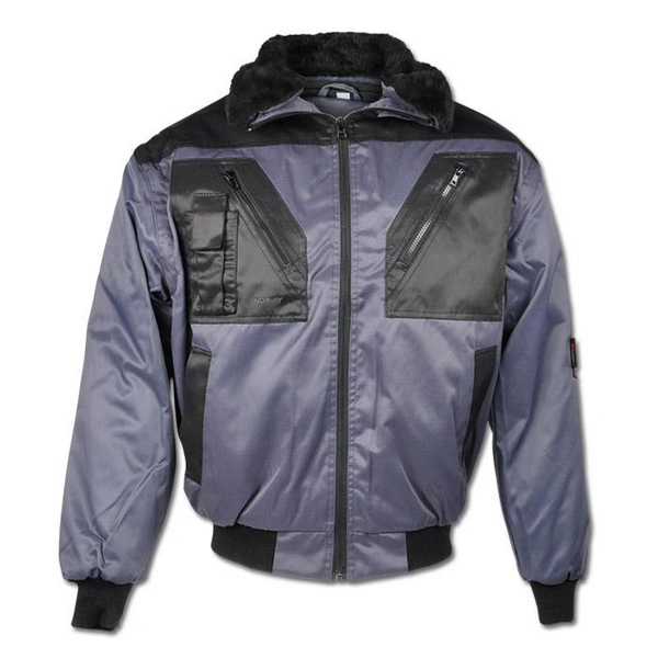 Pilotjacke - Gr. XXL - grau-schwarz - 70% Polyacryl - 30% PES - wasser-, öl- und schmutzabweisend - Kragen, Ärmel und Innenfutter abnehmbar - "Bodom Pilotjacke - Gr. XXL - grau-schwarz - 70% Polyacryl - 30% PES - wasser-, öl- und schmutzabweisend - Kragen, Ärmel und Innenfutter abnehmbar - "Bodom