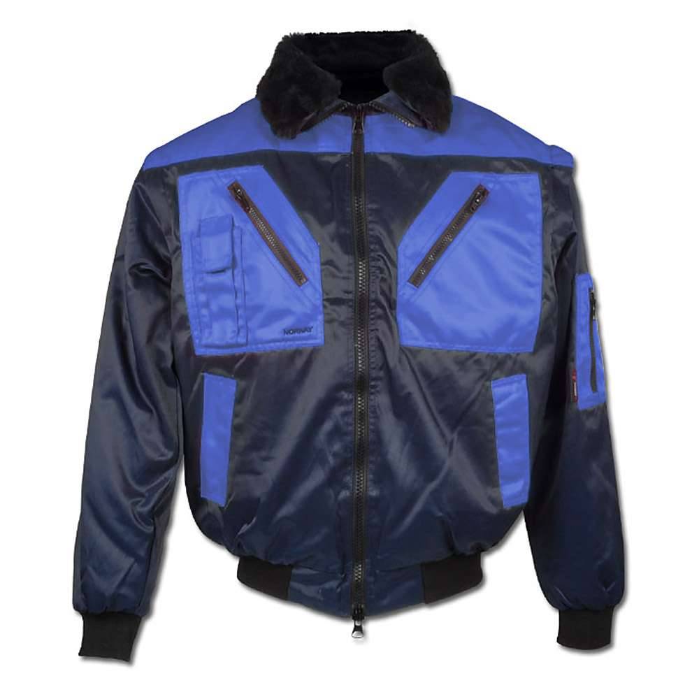 Pilotjacke - Gr. M - marine/royal - 70% Polyacryl - 30% PES - wasser-, öl- und schmutzabweisend - Kragen, Ärmel und Innenfutter abnehmbar - "Vega"