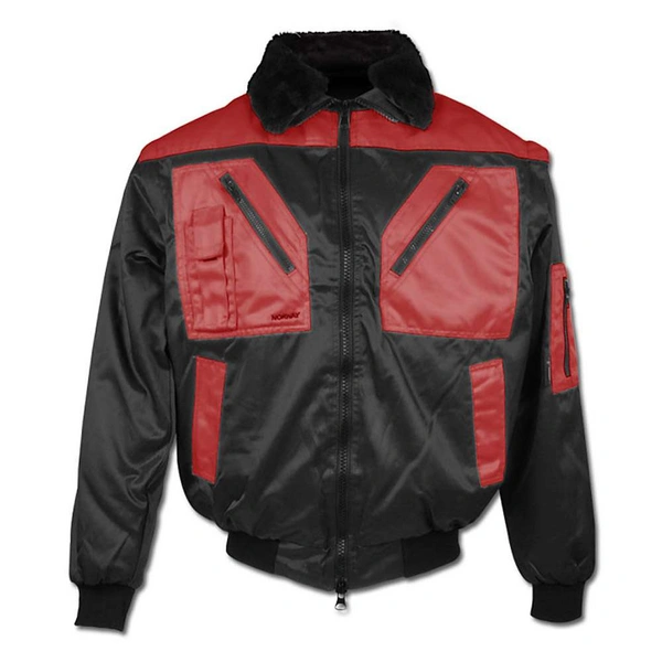 Pilotjacke "Levanger" - schwarz/rot abgesetzt - Ärmel abnehmbar - Größen XL Pilotjacke "Levanger" - schwarz/rot abgesetzt - Ärmel abnehmbar - Größen XL