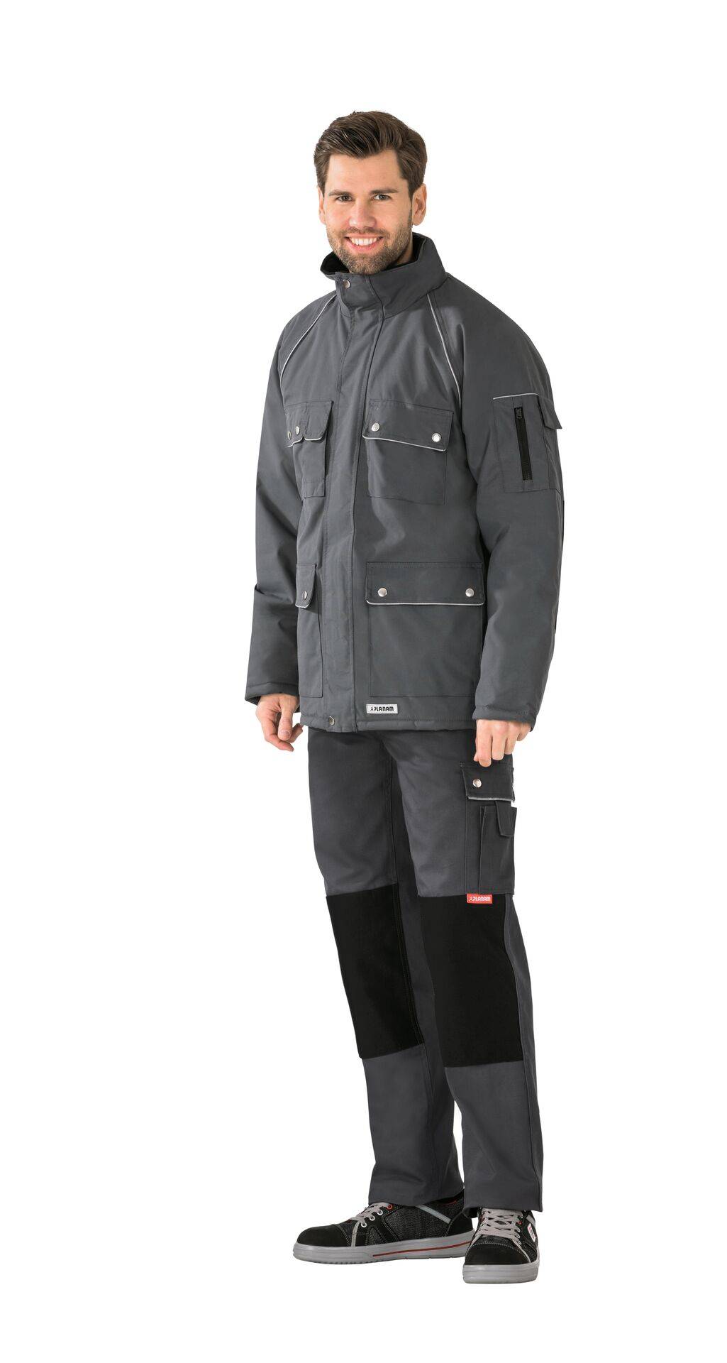 Canvas 320 Winterparka grau/schwarz Größe L