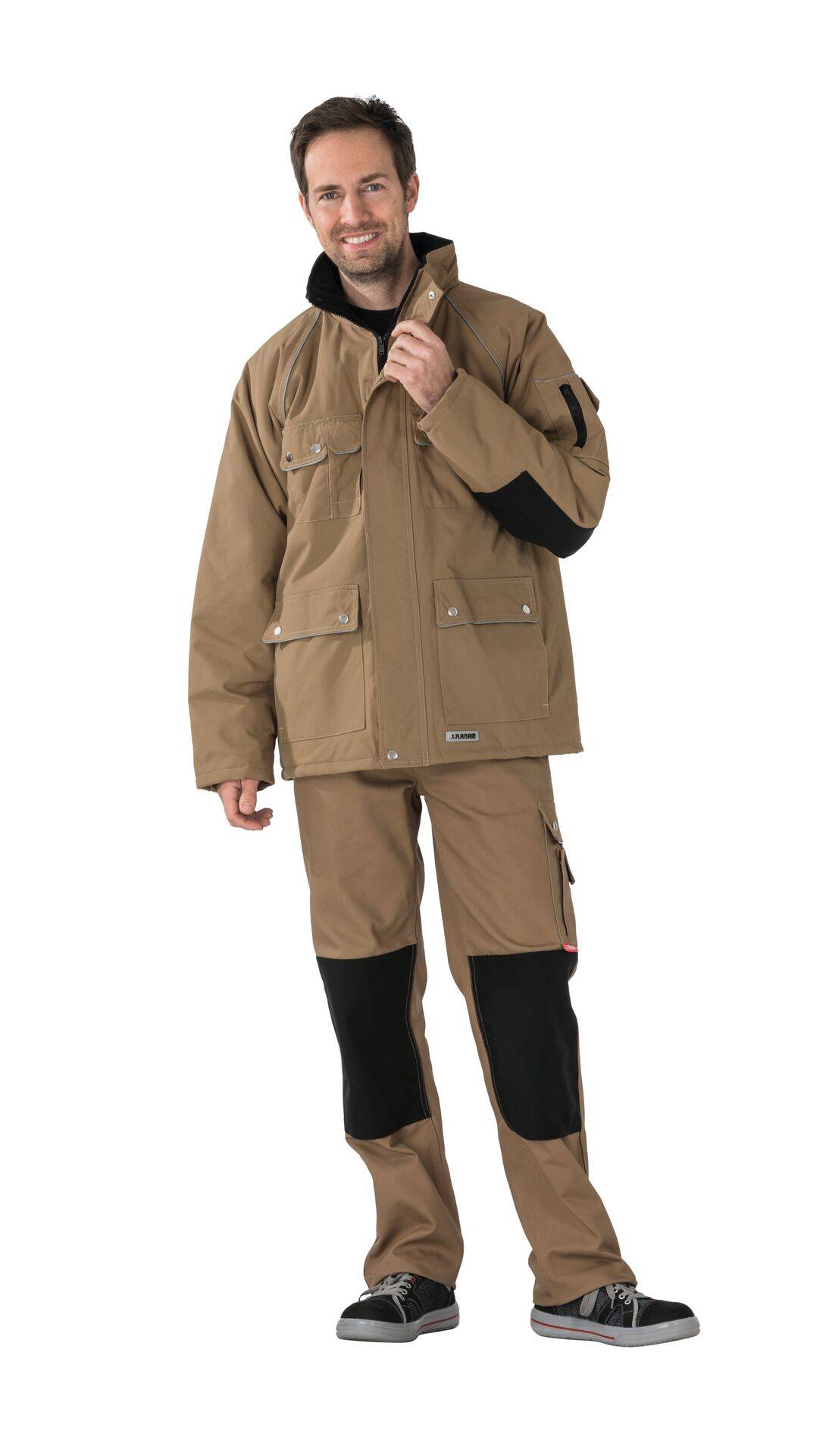 Canvas 320 Winterparka khaki/schwarz Größe M