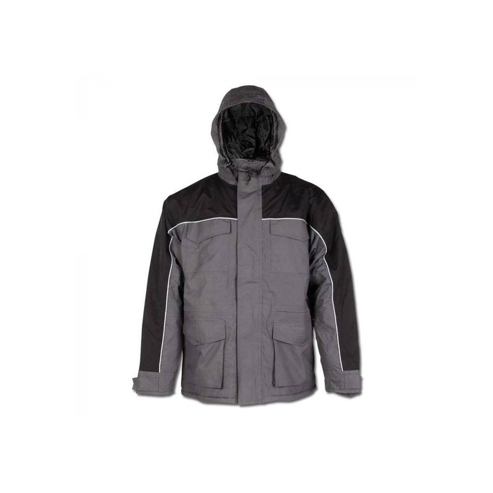 Parka - Größe 3XL - grau/schwarz - 100% Polyester - atmungsaktiv, wind-und wasserdicht 8.000 mm - warmes Fleece-Innenfutter