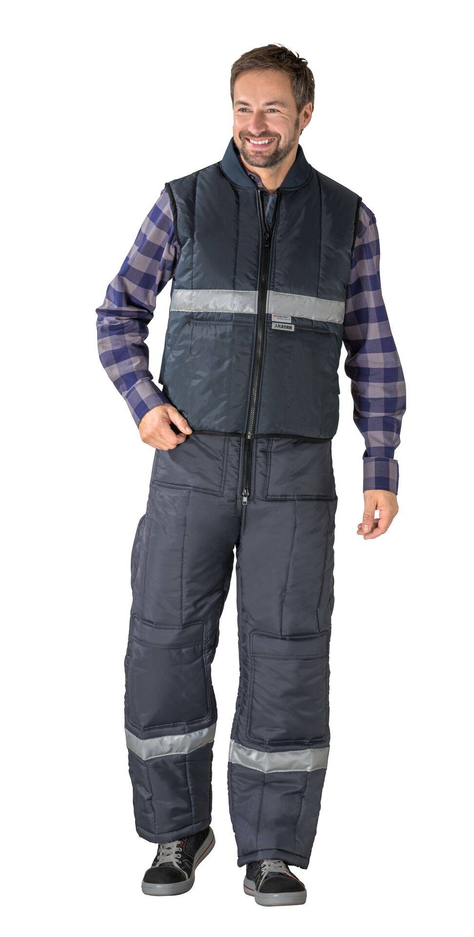 Kühl-/Gefrierhaus Kühlhaus Weste marine, Innenfutter rot Größe M