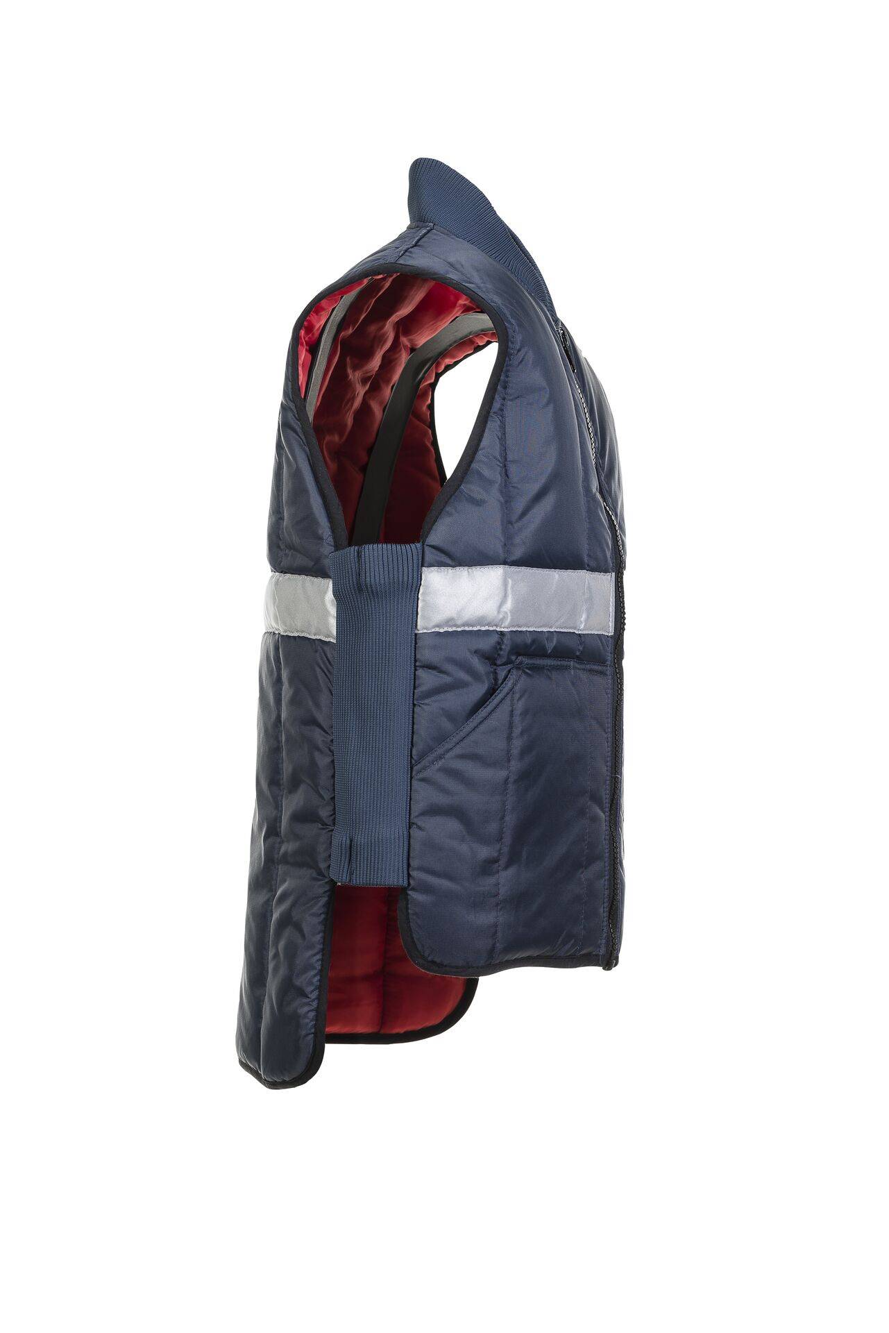 Kühl-/Gefrierhaus Kühlhaus Weste marine, Innenfutter rot Größe M