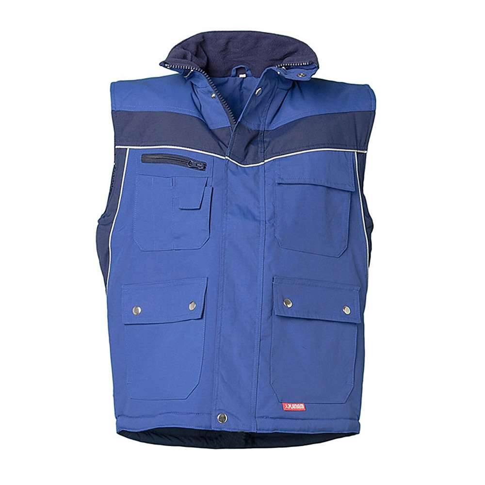 Winterweste - Gr. XS - kornblau/marine - 100 % PES - atmungsaktiv und wasserabweisend - mit Sicherheitsausstattung - Fleecekragen - "Plaline"