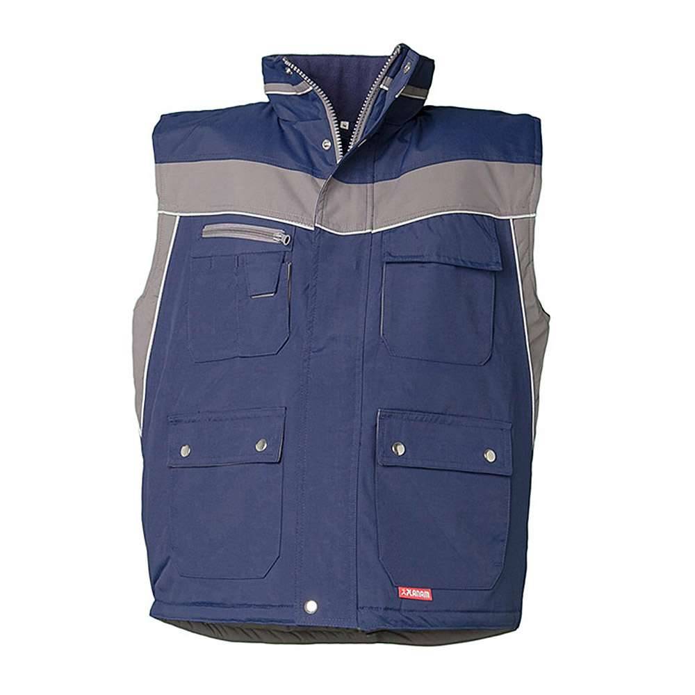 Winterweste - Gr. XS - marine/zink - 100 % PES - atmungsaktiv und wasserabweisend - mit Sicherheitsausstattung - Fleecekragen - "Plaline"