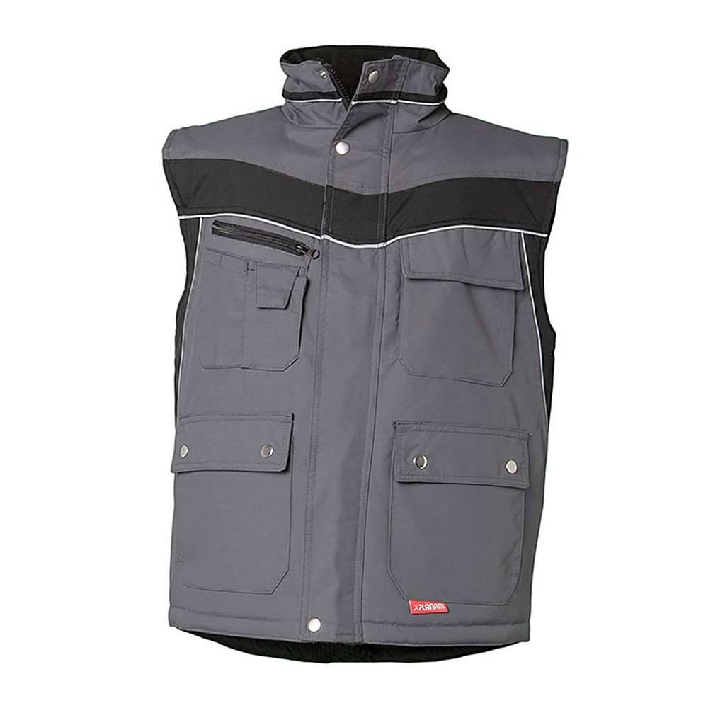 Winterweste - Gr. XS - schiefer/schwarz - 100 % PES - atmungsaktiv und wasserabweisend - mit Sicherheitsausstattung - Fleecekragen - "Plaline"