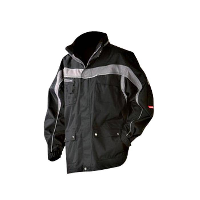 Allwetterjacke - Gr. XL - schwarz/zink - 100% PES - mit Sicherheitsausstattung - atmungsaktiv und wasserdicht - Fleecekragen - "Plaline"