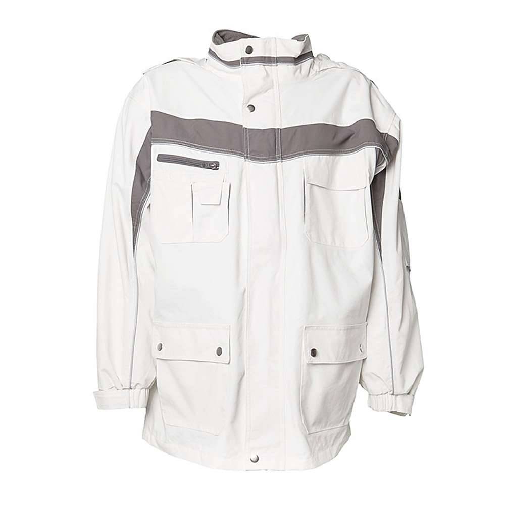 Allwetterjacke - Gr. S - weiß/zink - 100% PES - mit Sicherheitsausstattung - atmungsaktiv und wasserdicht - Fleecekragen - "Plaline"