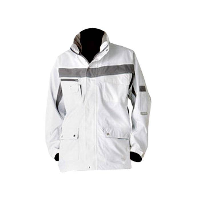 Allwetterjacke - Gr. 3XL - weiß/zink - 100% PES - mit Sicherheitsausstattung - atmungsaktiv und wasserdicht - Fleecekragen - "Plaline"