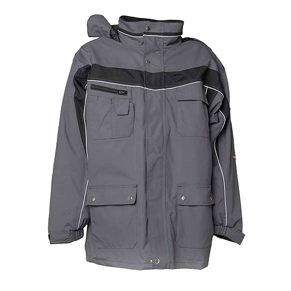 Allwetterjacke - Gr. XS - schiefer/schwarz - 100% PES - mit Sicherheitsausstattung - atmungsaktiv und wasserdicht - Fleecekragen - "Plaline"