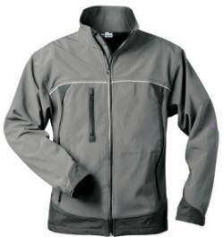 Softshelljacke - Gr. S - grau/schwarz - 100% Polyester - wind- und wasserdicht - hoch atmungsaktiv - Kälteschutz