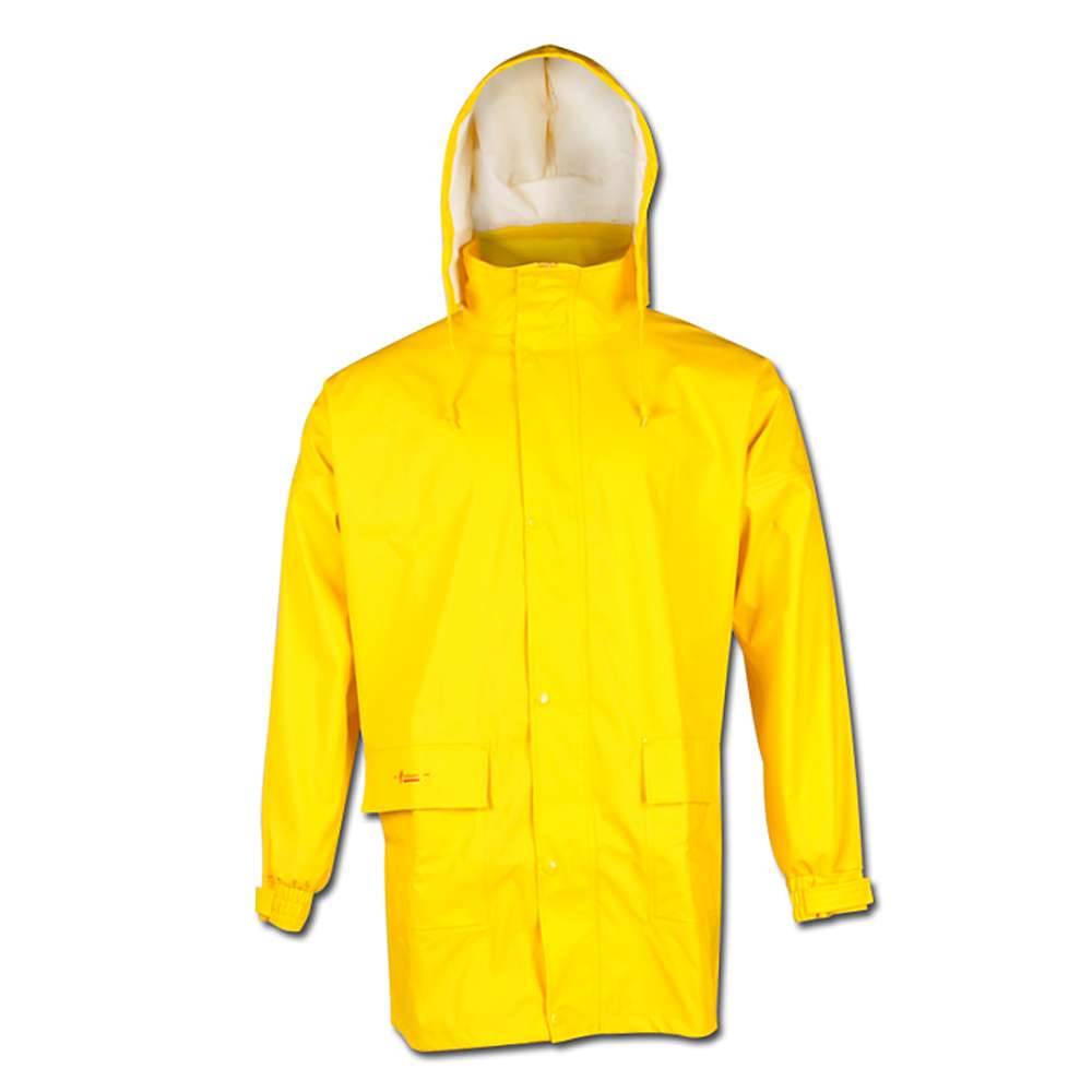 Wetterschutzjacke - Größe XL - gelb - 100% Polyamid - atmungsaktiv, wind- und wasserdicht - reißfest - kältebeständig - Nähte verschweißt