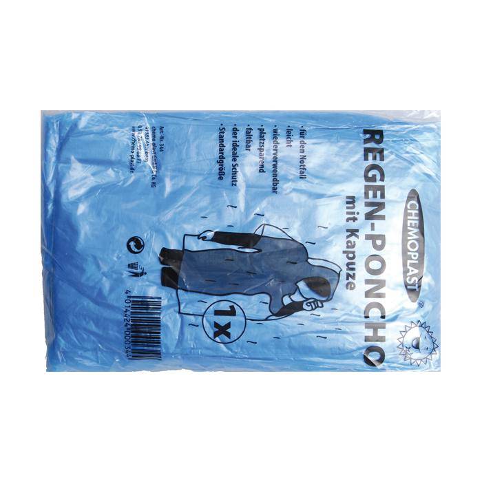 Regenponcho - Standardgröße - gemischte Farben - mit Kaputze