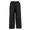 Schwarze Hose mit Gummibund und einem kleinen Logo auf der linken Seite.